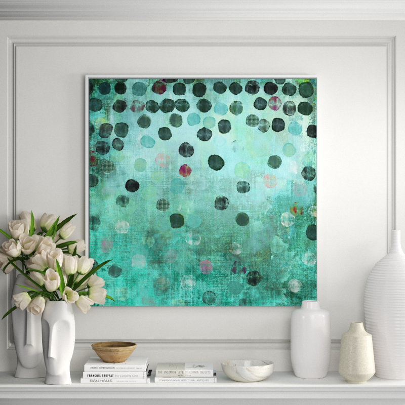 JBass Grand Gallery Collection 'Blue Rainfall' Framed Graphic Art Print